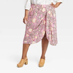 Target Women's Drapey A-Line Wrap Skirt - Knox Rose™ Pink Floral XXL